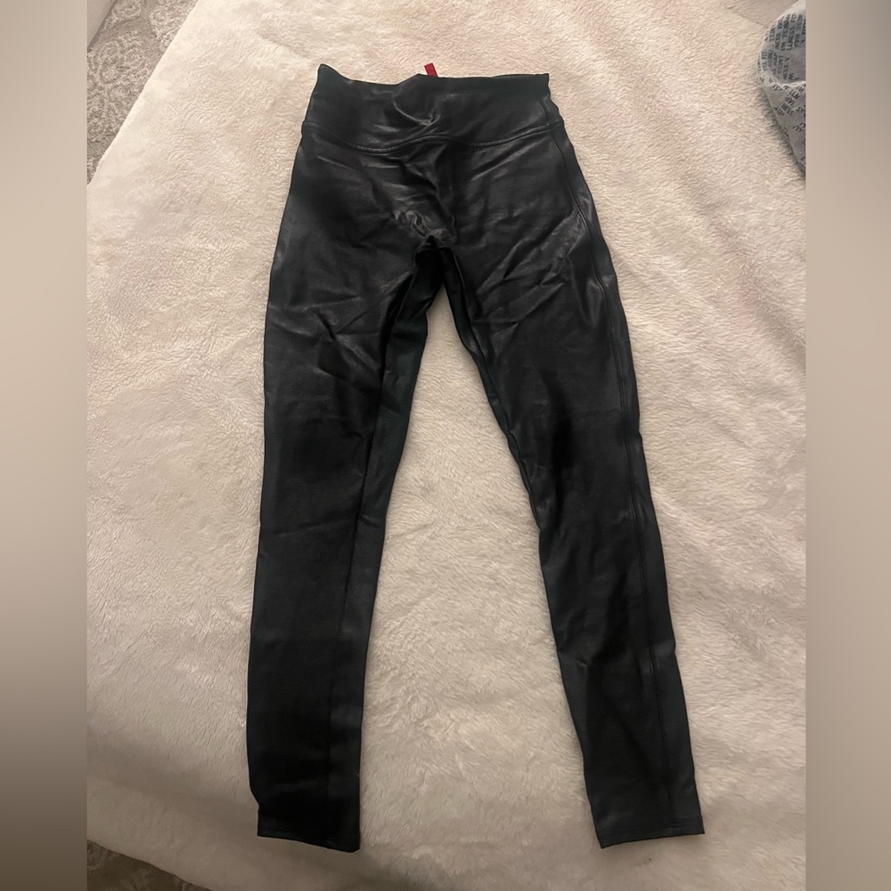 Spanx Black Faux Leather Leggings